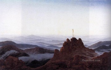 Mañana en el paisaje romántico de Riesengebirge Caspar David Friedrich Montaña Pinturas al óleo